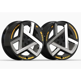 Yellow-Accent Triangular Forged Wheel