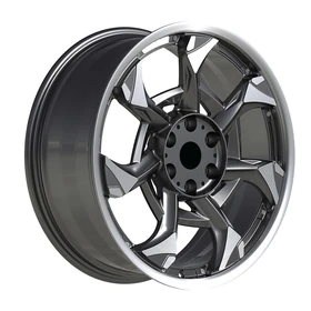 Black-Silver Angular Six-Spoke Forged Wheel