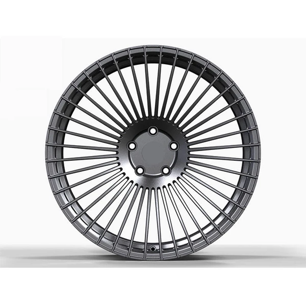 Fine-Spoke Monoblock Forged Wheel — Straight-on front view