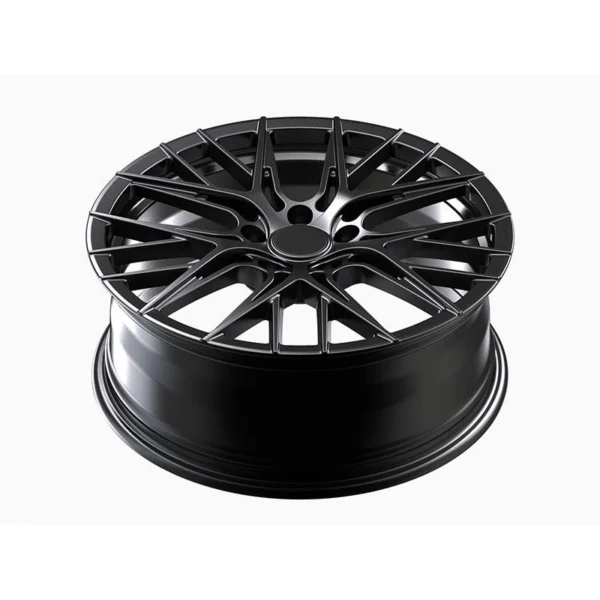 Dark Gray Fine Split-Spoke Forged Wheel — Elevated face and barrel