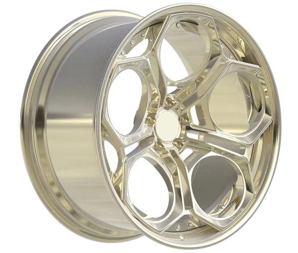 Geometric Five-Spoke Deep-Lip Forged Wheel — Three-quarter geometric design