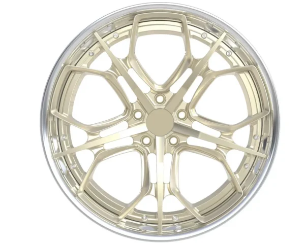 Geometric Five-Spoke Deep-Lip Forged Wheel — Front five-hole design example