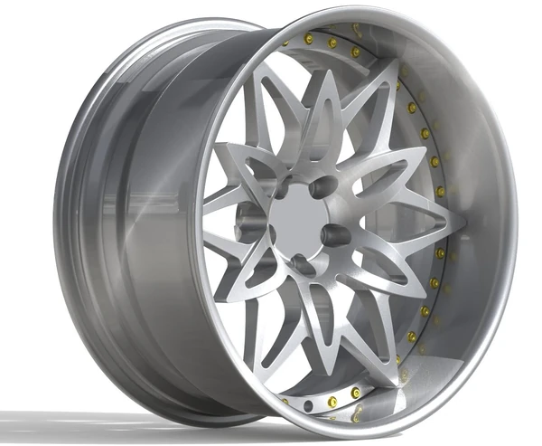 Starburst Deep-Lip Forged Wheel — Three-quarter starburst design
