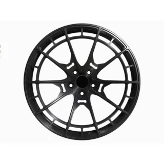 Black Open-Rim Split-Spoke Forged Wheel