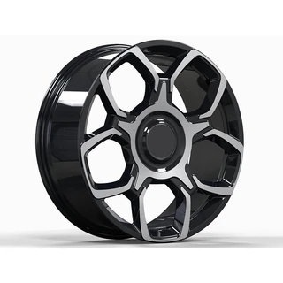 Black and Silver Geometric Forged Wheel
