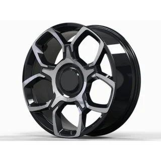 Black and Silver Geometric Forged Wheel