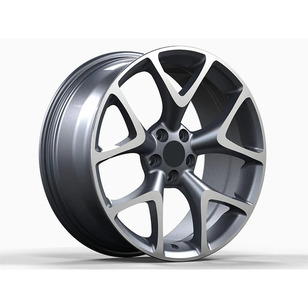 Silver Split-Spoke Forged Wheel — Three-quarter split-spoke design