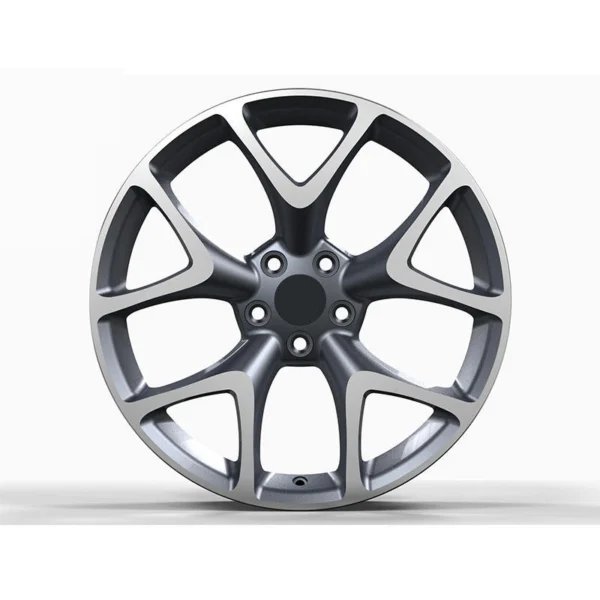 Silver Split-Spoke Forged Wheel — Front five-hole design example