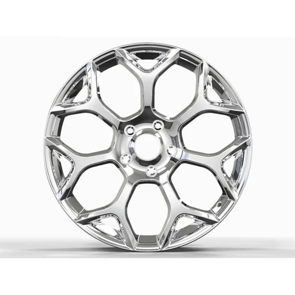 Polished Angular Y-Spoke Forged Wheel — Front five-hole polished design example