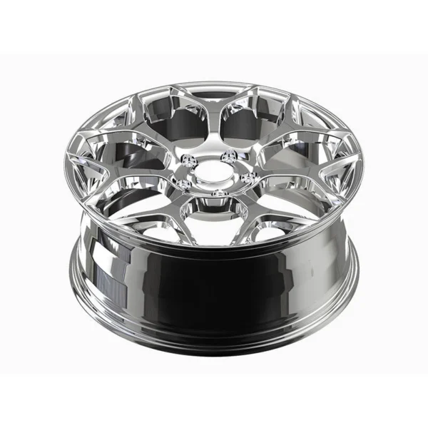 Polished Angular Y-Spoke Forged Wheel — Elevated polished face and barrel