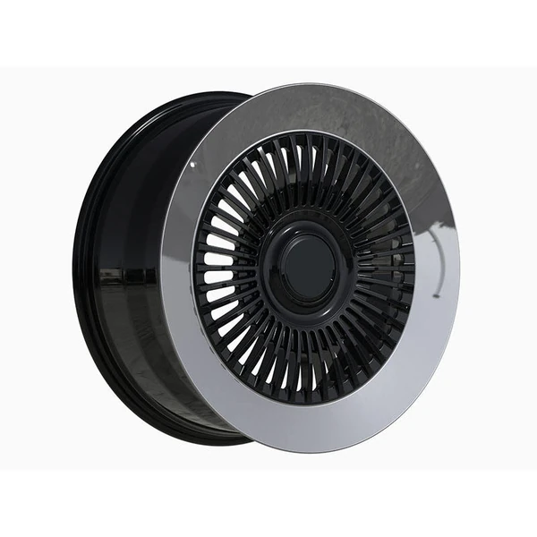 Polished-Rim Turbine Forged Wheel — Three-quarter polished-ring turbine design