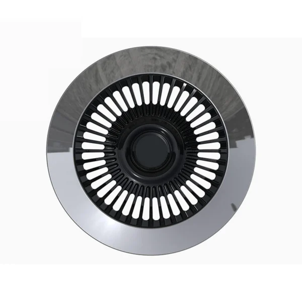 Polished-Rim Turbine Forged Wheel — Front silver-ring and black radial-fin face