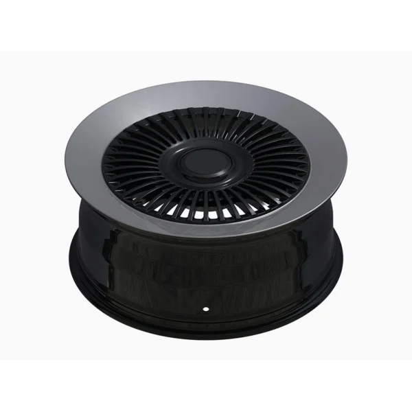 Polished-Rim Turbine Forged Wheel — Elevated covered-centre face and black barrel