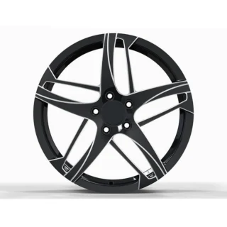 Black Swept Five-Spoke Forged Wheel