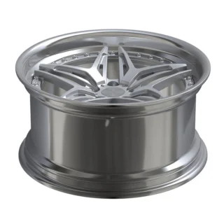 Silver Slotted Five-Spoke Deep-Lip Forged Wheel
