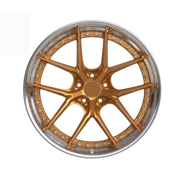 Gold Blade Y-Spoke Forged Wheel — Front five-hole gold Y-spoke design example