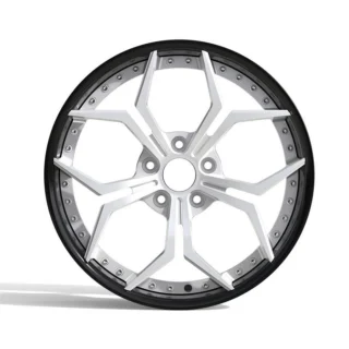 Silver Angular Y-Spoke Black-Barrel Forged Wheel