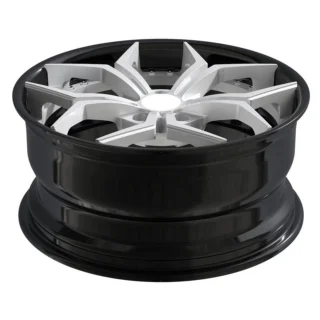 Silver Angular Y-Spoke Black-Barrel Forged Wheel