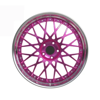 Magenta Mesh Polished-Lip Forged Wheel
