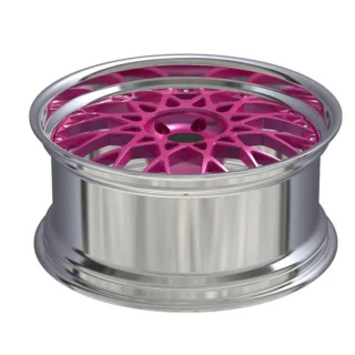 Magenta Mesh Polished-Lip Forged Wheel