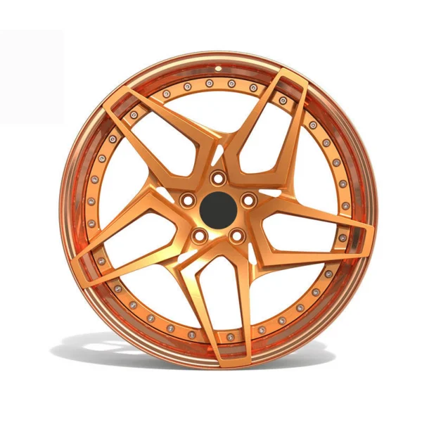 Copper Open Five-Spoke Forged Wheel — Front five-hole design reference
