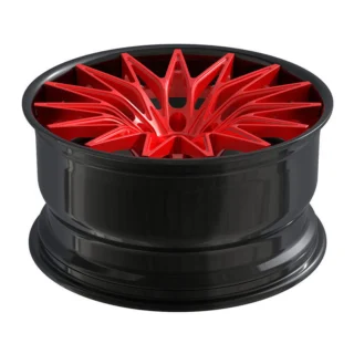 Red Slotted Multi-Spoke Forged Wheel