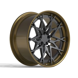 Black Branch-Mesh Bronze-Lip Forged Wheel