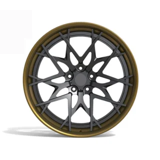 Black Branch-Mesh Bronze-Lip Forged Wheel