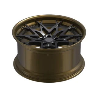 Black Branch-Mesh Bronze-Lip Forged Wheel