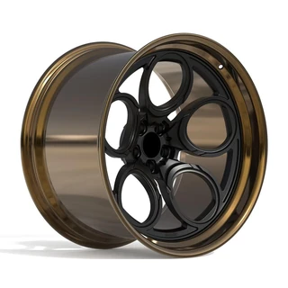 Black Five-Loop Bronze-Barrel Forged Wheel
