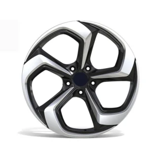 Black Silver Swept-Petal Forged Wheel