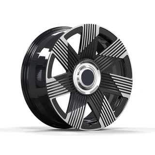 Black-Silver Fluted Seven-Spoke Forged Wheel