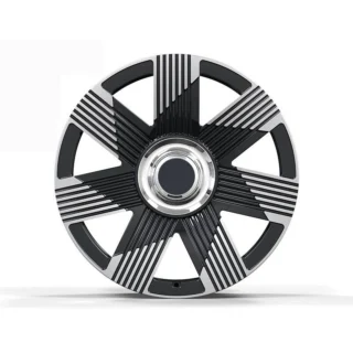 Black-Silver Fluted Seven-Spoke Forged Wheel