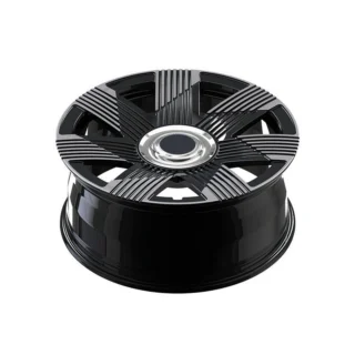 Black-Silver Fluted Seven-Spoke Forged Wheel