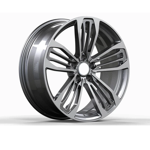 Silver Slotted Five-Spoke Forged Wheel — Three-quarter silver slotted five-spoke design