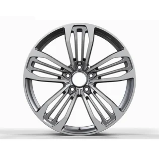 Silver Slotted Five-Spoke Forged Wheel
