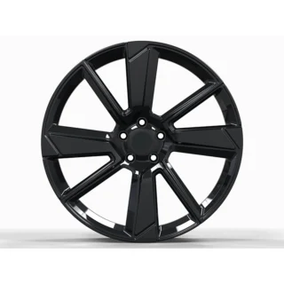 Black Asymmetric Split-Spoke Forged Wheel