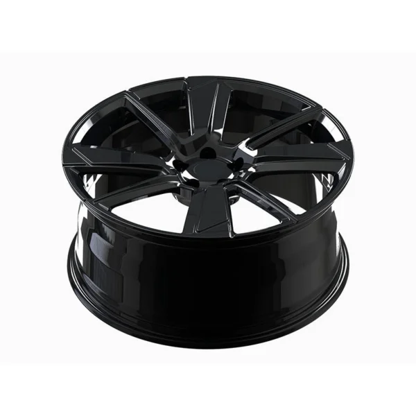 Black Asymmetric Split-Spoke Forged Wheel — Elevated face and barrel profile