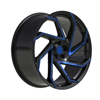 Black-Blue Angular Sweep Forged Wheel