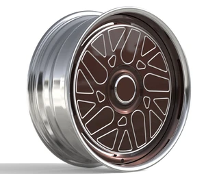Brown Line-Pattern Disc Forged Wheel