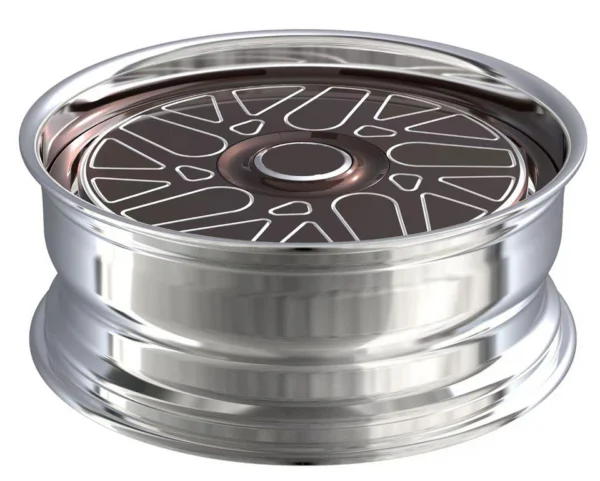 Brown Line-Pattern Disc Forged Wheel — Elevated face and barrel profile
