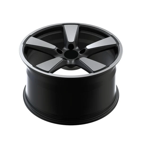 Black-Silver Broad Five-Spoke Forged Wheel — Elevated face and barrel profile