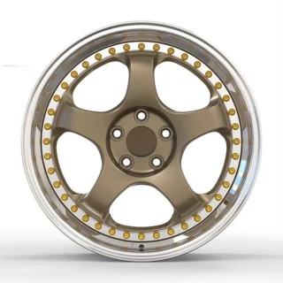Bronze Five-Spoke Polished-Lip Forged Wheel