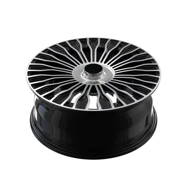Black Silver Radial-Blade Forged Wheel — Elevated black and silver radial-blade face and barrel