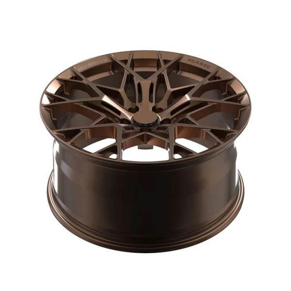 Bronze Geometric Mesh Forged Wheel — Elevated bronze geometric mesh face and barrel