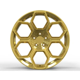 Gold Hexagon-Window Forged Wheel