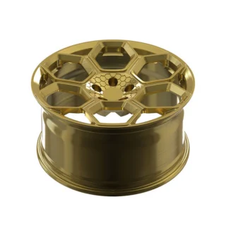 Gold Hexagon-Window Forged Wheel