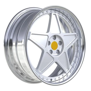Silver Recessed Five-Spoke Forged Wheel