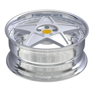 Silver Recessed Five-Spoke Forged Wheel