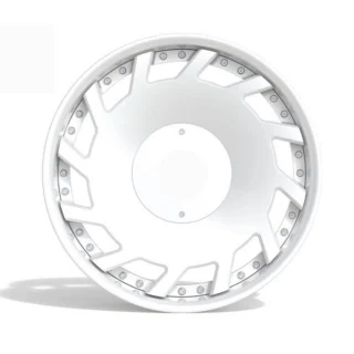 White Angled-Window Disc Forged Wheel